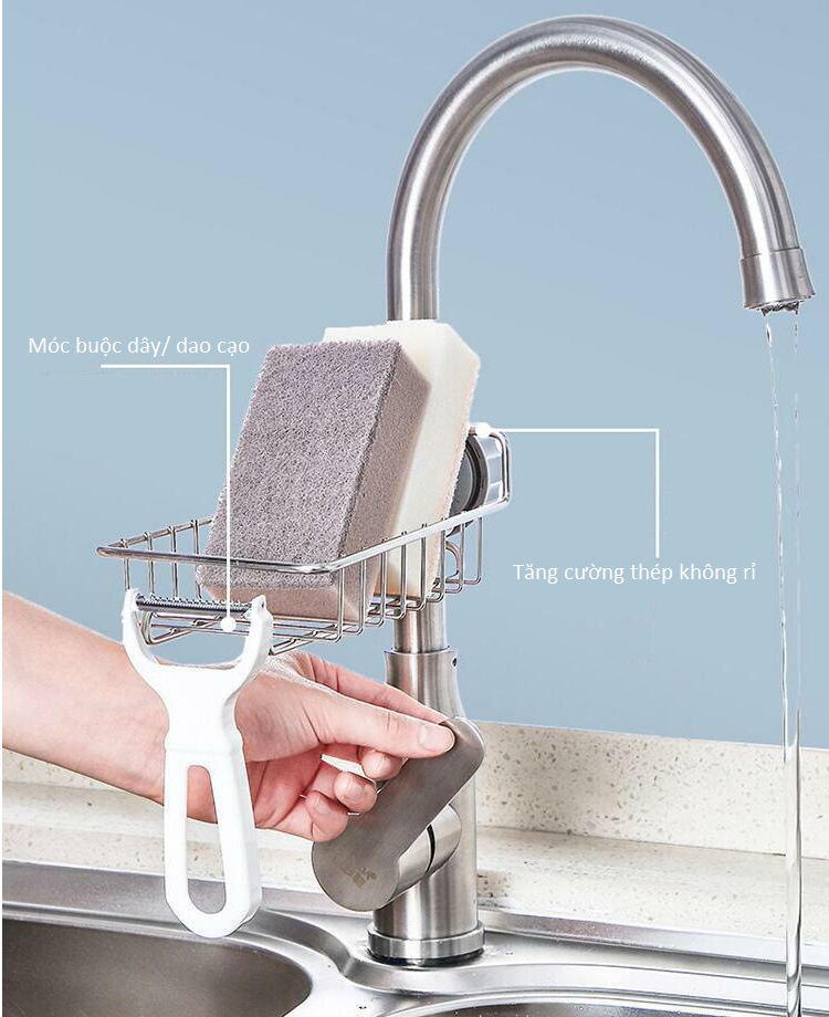 [HCM]Giá để miếng rửa chén bằng inox
