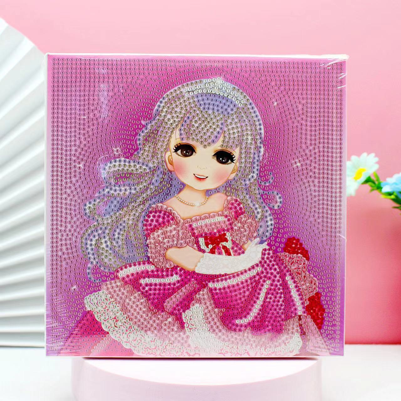 Tranh Đính Đá công chúa (ĐÁ ABC CAO CẤP). Kích Thước: 15x20cm
