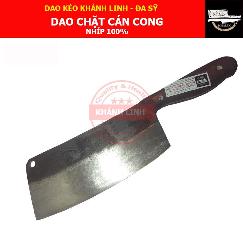 Dao nhà bếp Khánh Linh - Đa Sỹ: Dao phở chặt cán cong (dao chặt gà) NHÍP 100% - DN11