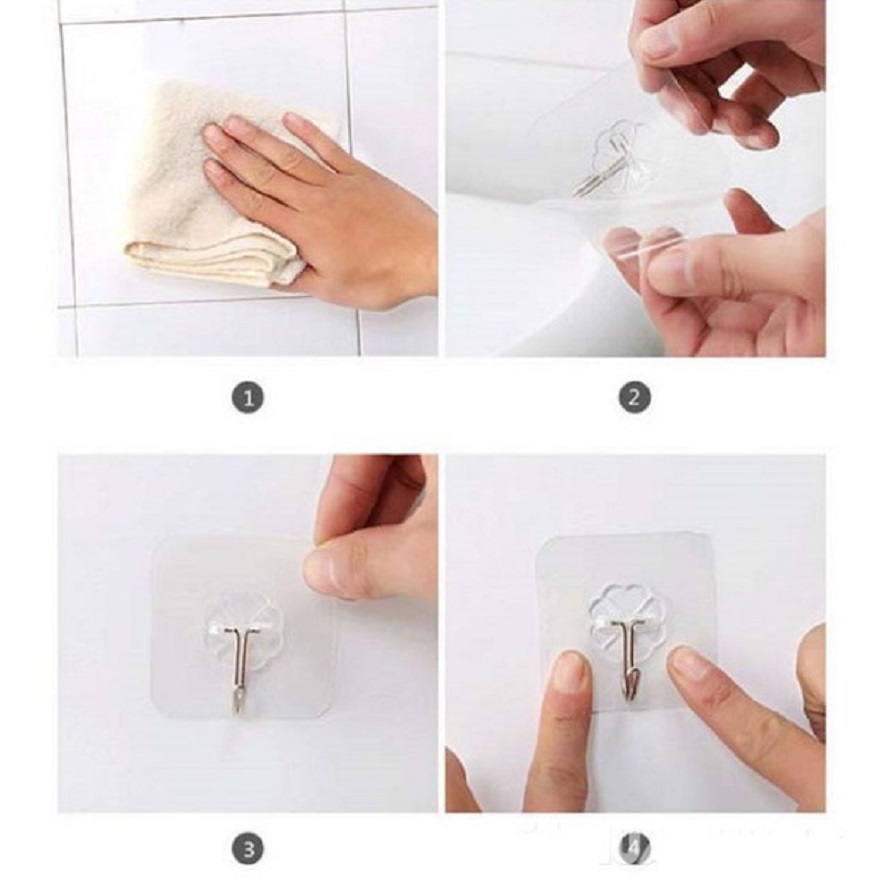 [Thánh siêu dính] Sét 10 móc dán siêu dính siêu chắc