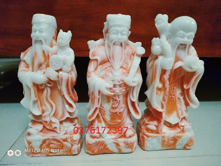 Bộ tượng Phúc Lộc Thọ bằng đá đúc cao cấp