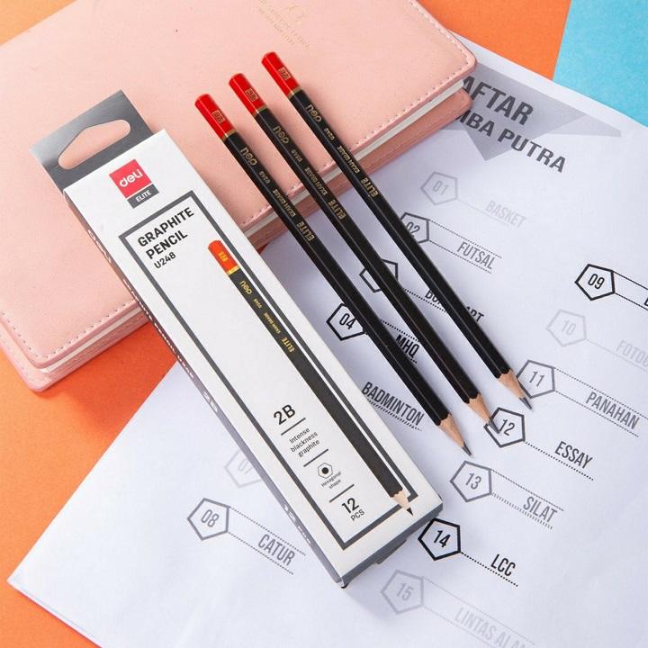 [HCM]Bút chì 2B cao cấp deli CU24820 - Deli CU24910 12 cây/hộp