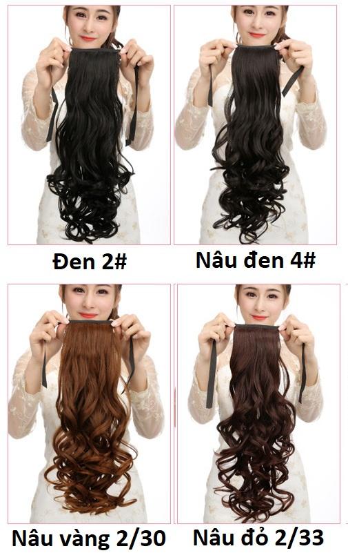 Tóc cột giả xoăn 50cm C136, tóc giả nữ Sỉ 40k