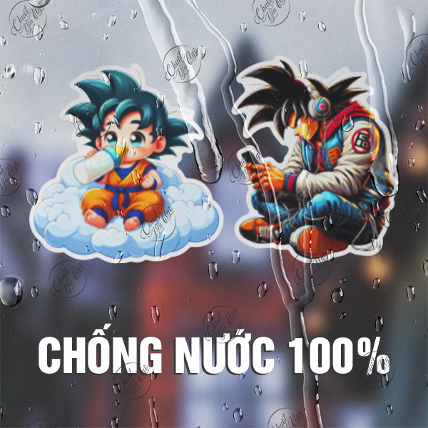Combo 100 sticker không trùng hình dán Son Goku 7 viên ngọc rồng Dragon Ball