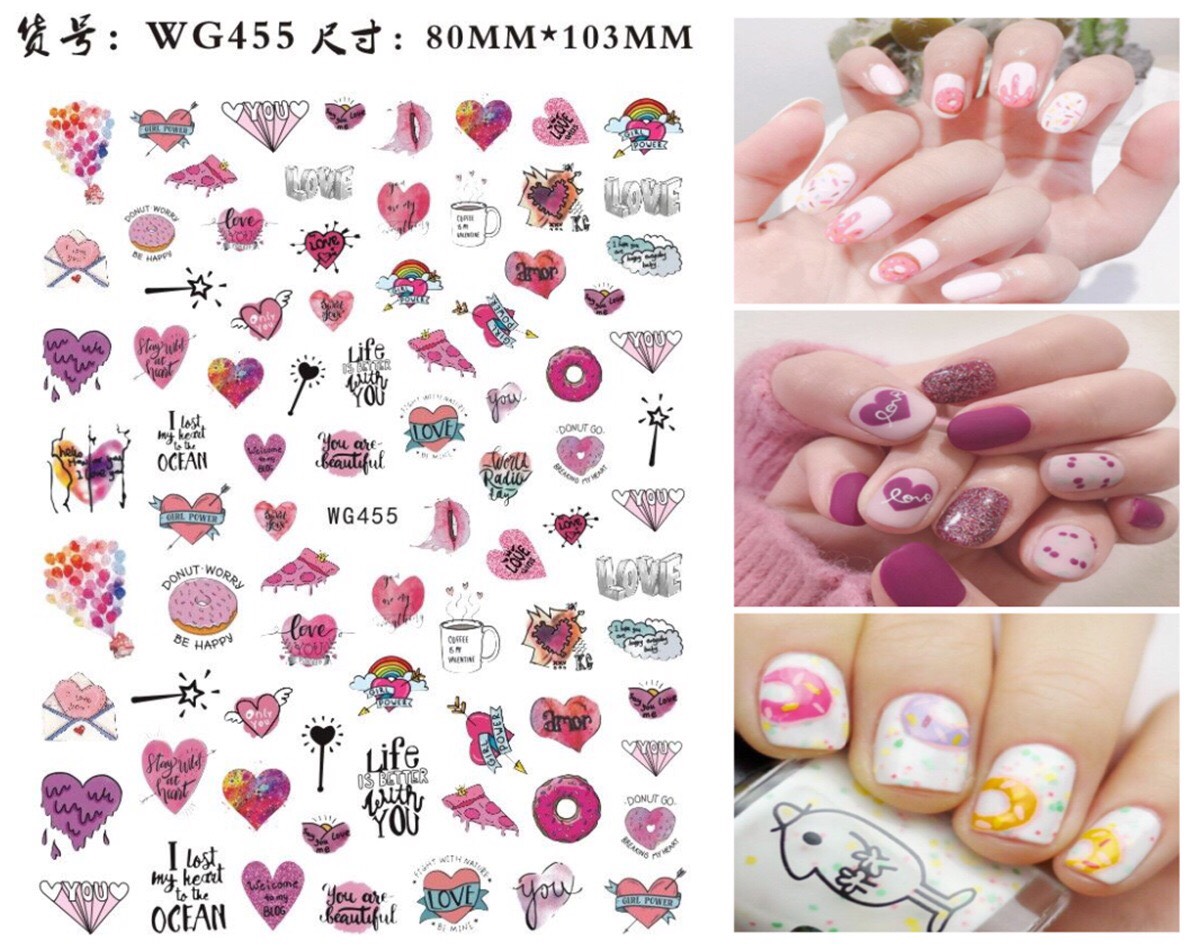 STICKER DÁN MÓNG CHỦ ĐỀ TÌNH YÊU