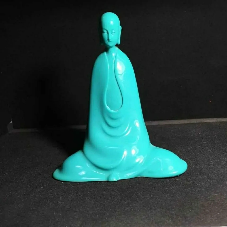 Ancient Northern Qi Buddha Statue Sitting in Meditation, Shakyamuni Buddha Ancestor Decoration, Home Furnishing, Legacy Red Copper Wrapped Mortar Bronze Statue Used Goods