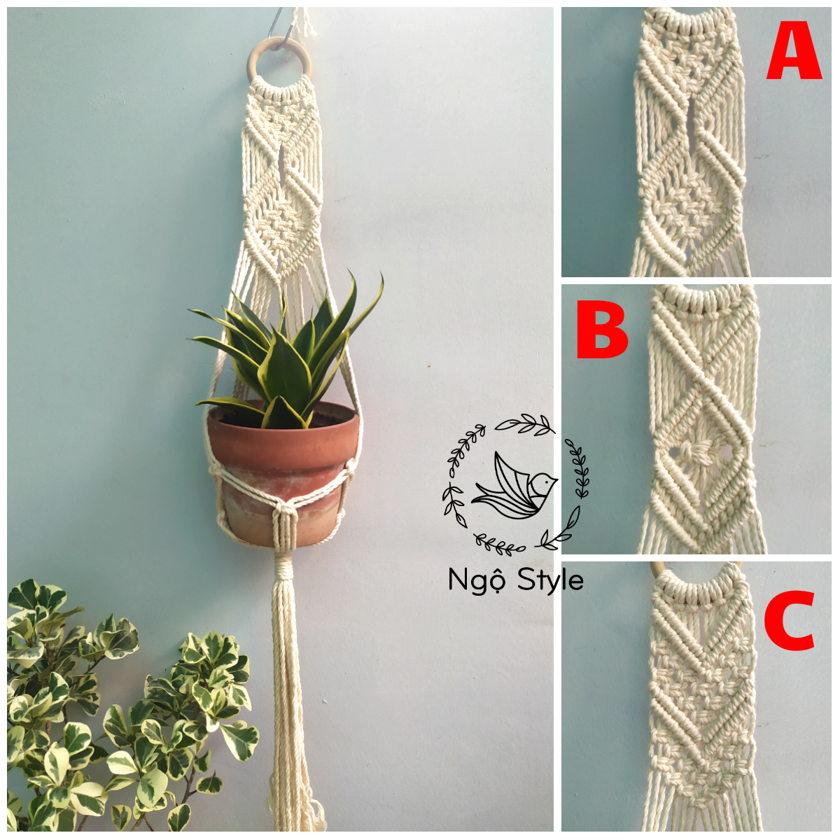 [HCM]Dây treo cây giỏ treo cây macrame rẻ đẹp