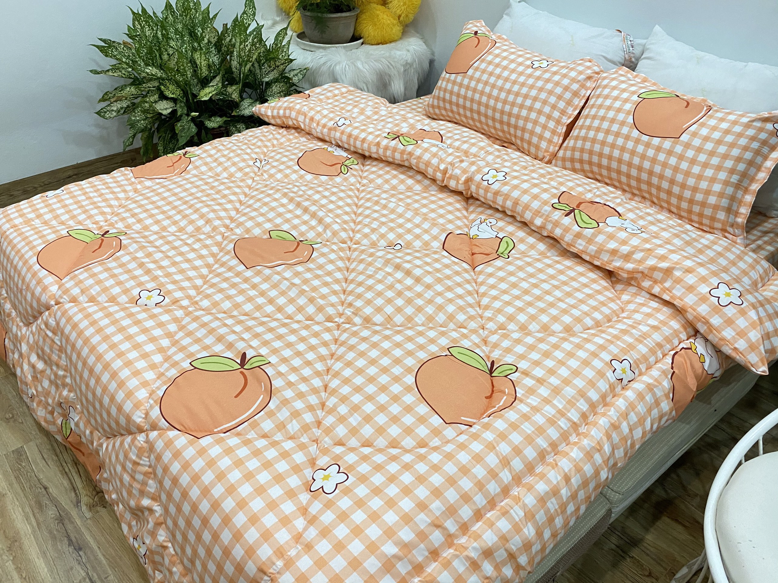 Bộ Chăn Phao 5 Món ( Gồm 1 Chăn Phao + 1 Ga Bo Chun + 2 Vỏ Gối Nằm + 1 Vỏ Gối Ôm) Mẫu  Phao 36