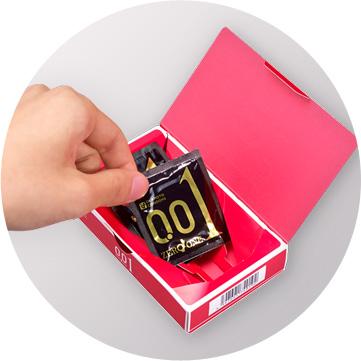 HỘP 3 CHIẾC BAO CAO SU SIÊU MỎNG OKAMOTO 0.01 - Nhật bản