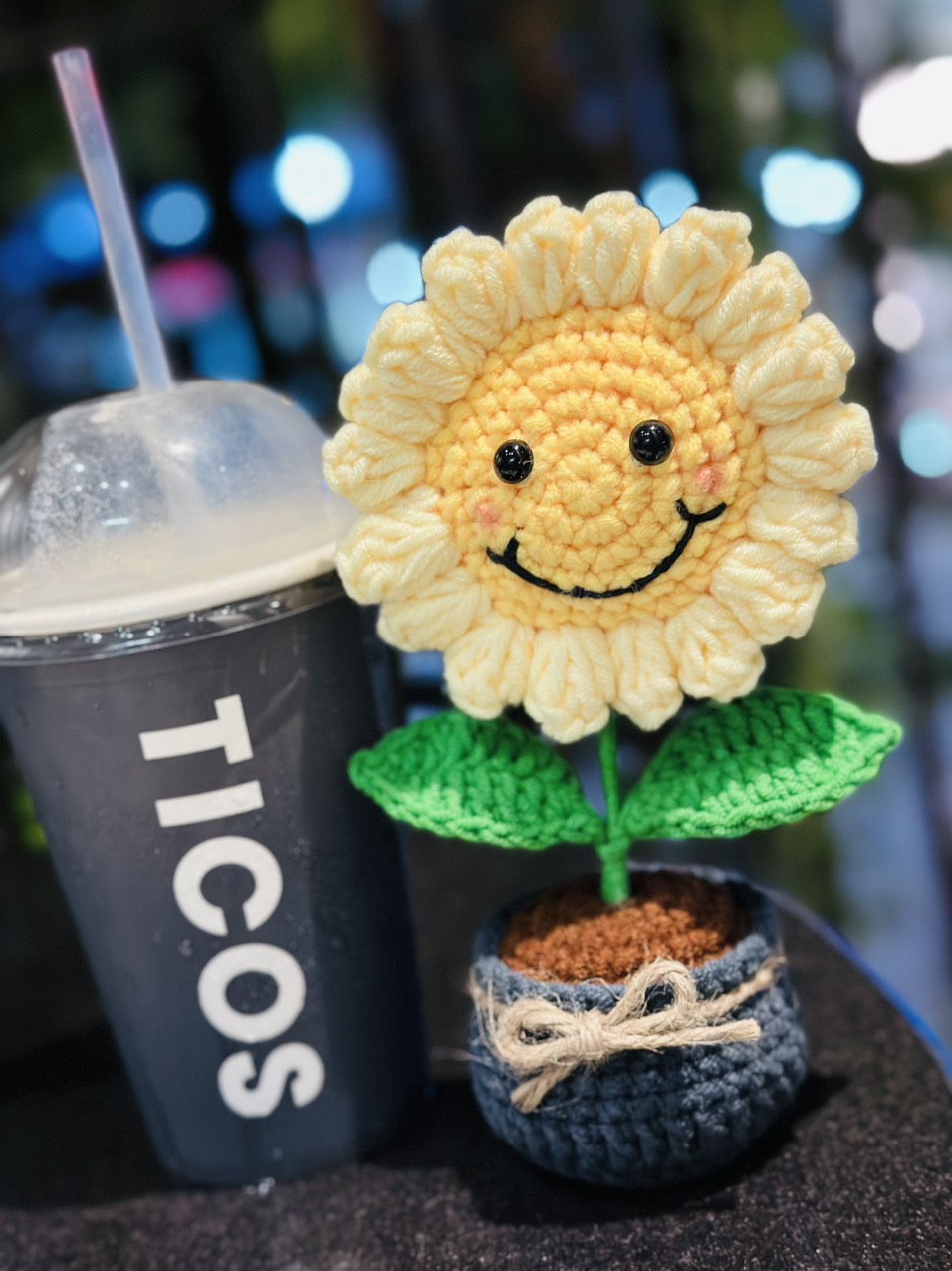 Wool sunflower pots sets