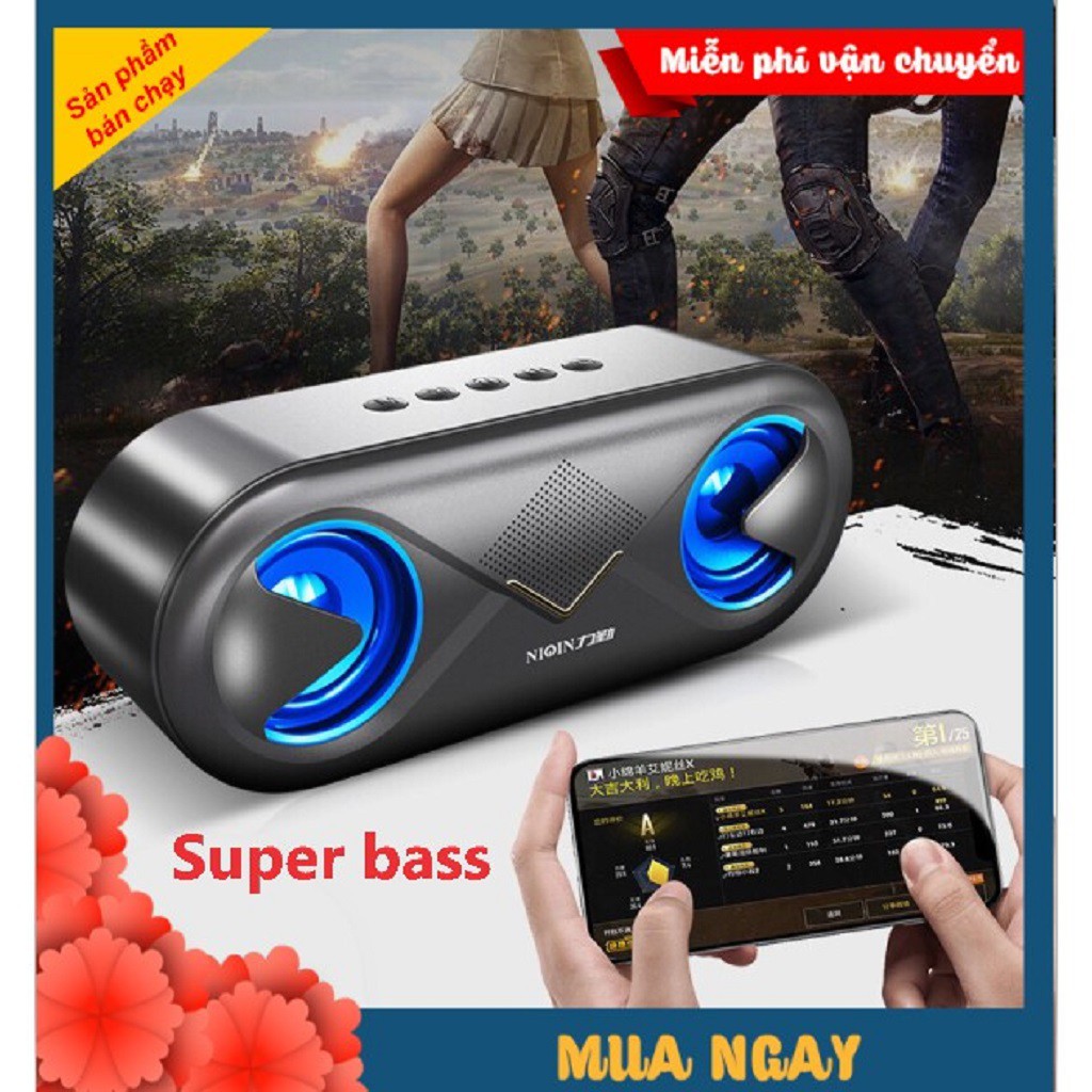 Loa bluetooth mini NIQIN S6 bluetooth 5.0 cao cấp, loa mini không dây có đèn led âm thanh siêu trầm ấm
