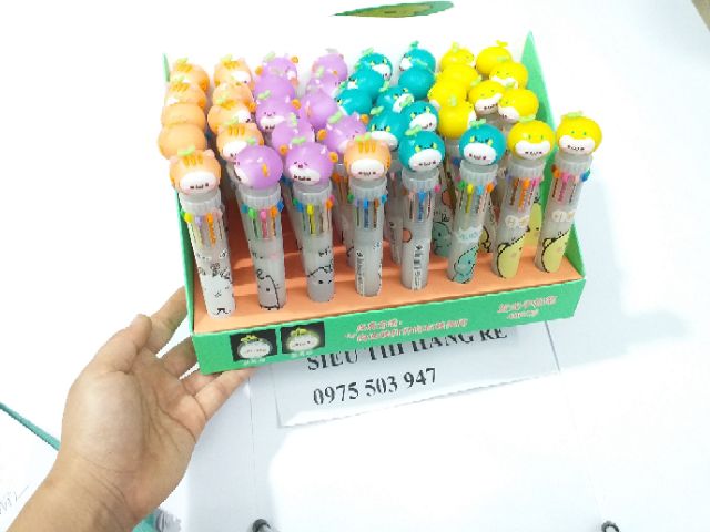 Bút bi 10 ngòi 10 màu siêu xinh