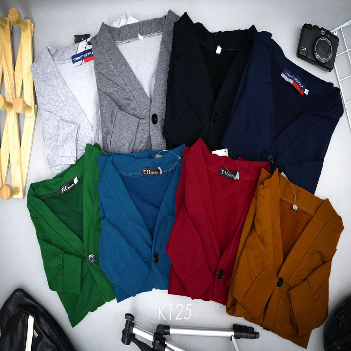 Áo khoác cardigan dáng basic King caravat poly mịn nhẹ form đẹp thời trang K125