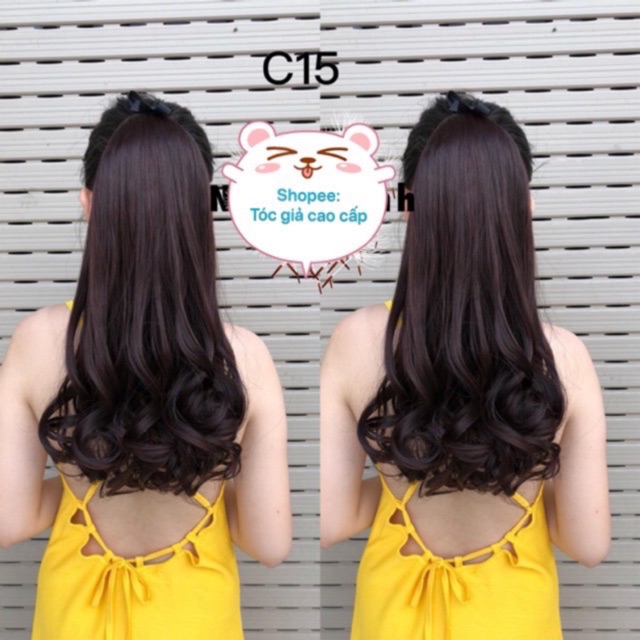 Tóc giả nữ đẹp ❤️FREESHIP❤️ Tóc cột xoăn đuôi 60cm
