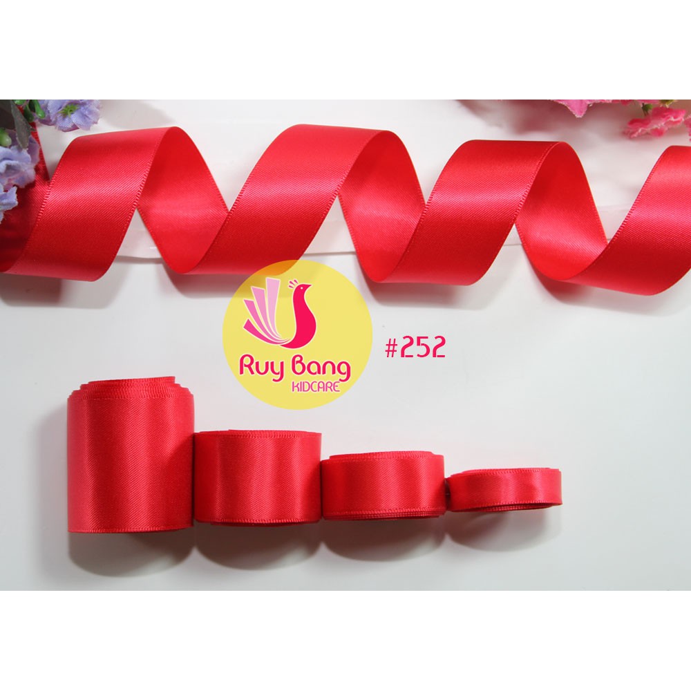 Ruy băng lụa 4cm cuộn 5-22m làm đồ handmade, nơ buộc hoa quà