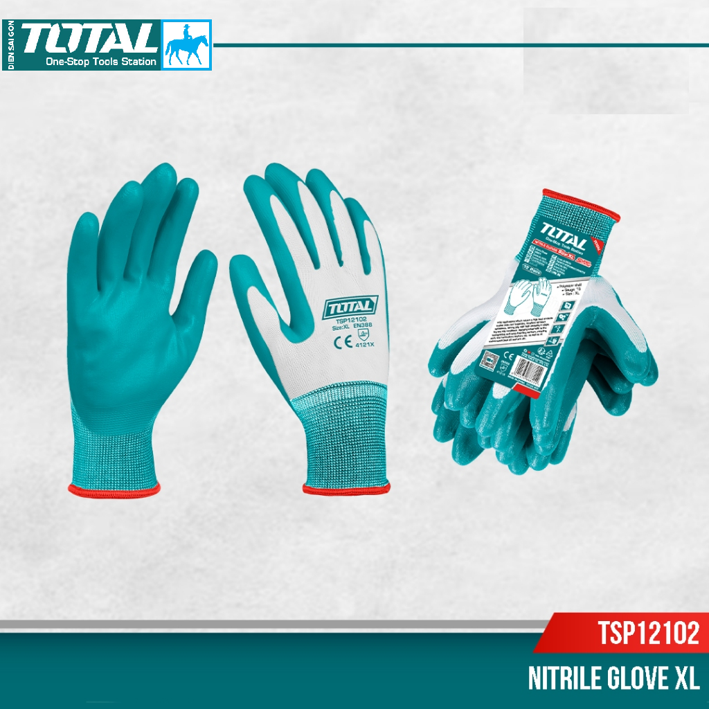 GĂNG TAY NITRI bảo vệ an toàn trong môi trường hóa chất Total TSP12101 TSP12102