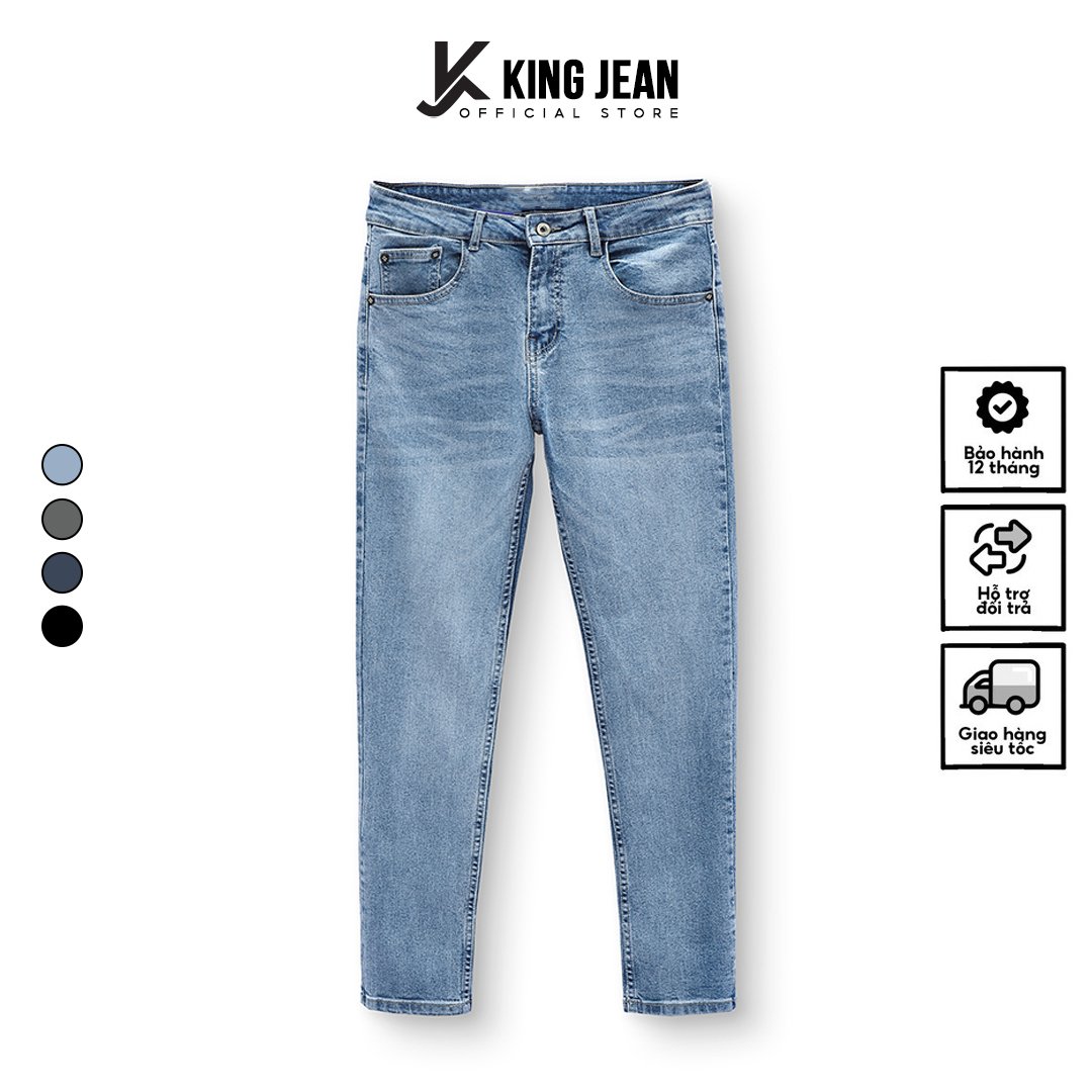 Quần jeans nam KJ Vải Jeans cao cấp ống côn co giãn nhẹ thoải mái giữ dáng tốt phong cách Hàn Quốc-Vua Quần Jeans