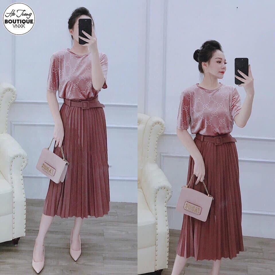 Chân váy dài xếp ly - hàng đẹp