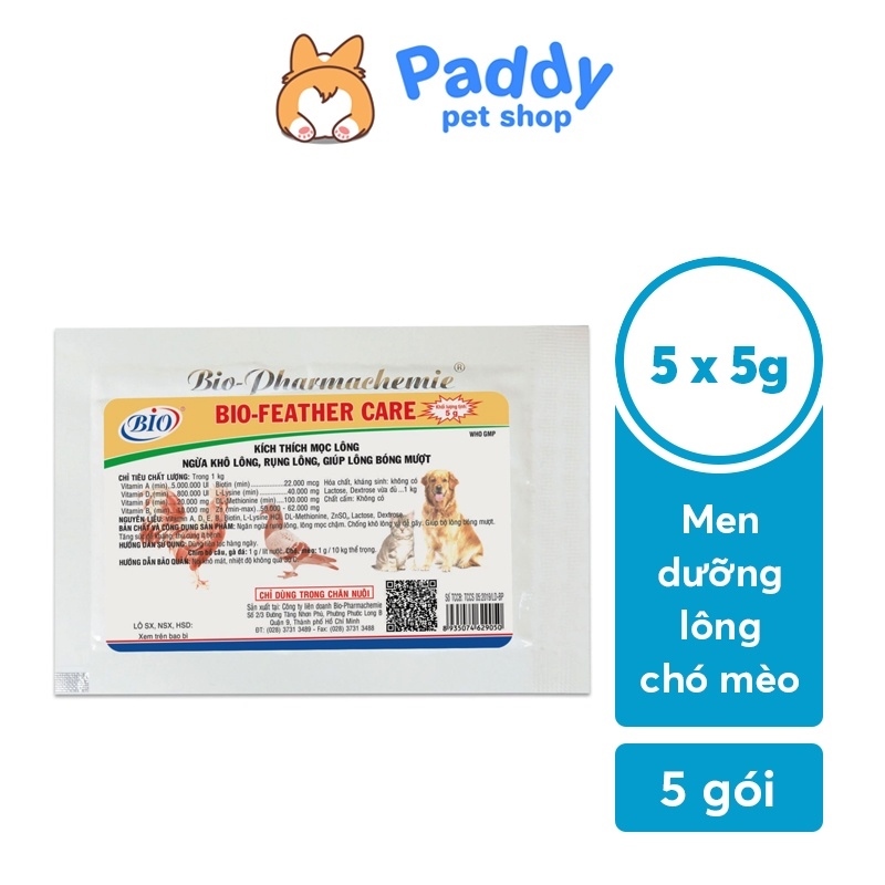 ☽¤♗ vn011 Bột Bổ Sung Vitamin Chống Rụng   Dưỡng Lông Chó Mèo Bio Feather Care