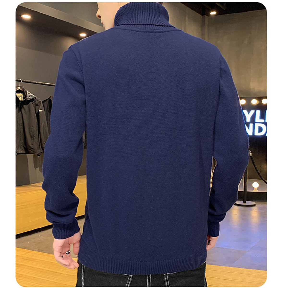 Áo Len cao cổ nam SLINEN, Basic chất mịn (Kem/Xanh Đen/Xám Nhạt/Xám Đậm/Trắng)