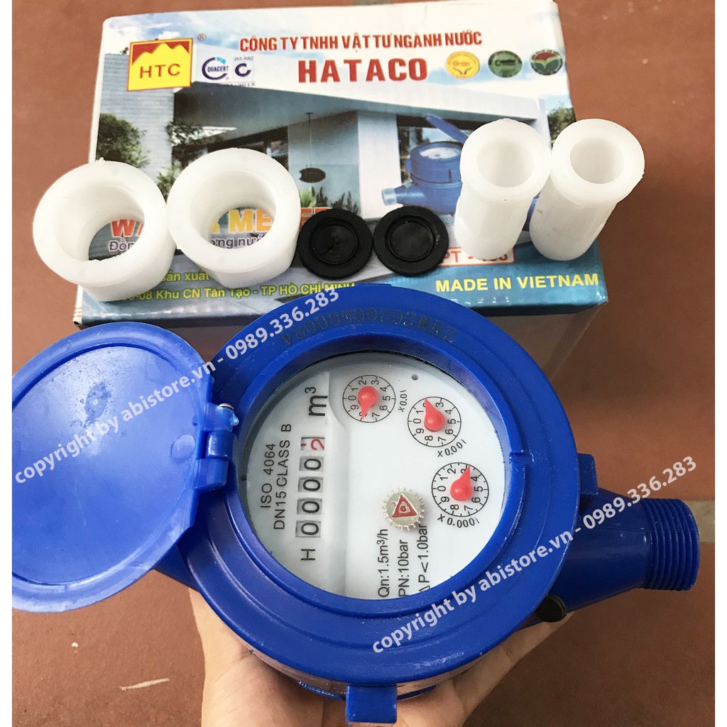 Đồng Hồ Nước Hataco Việt Nam, Đồng Hồ Đo Lưu Lượng Nước Sinh Hoạt Gia Đình Bảo Hành 1 Năm Hoặc 60 Khối Đầu