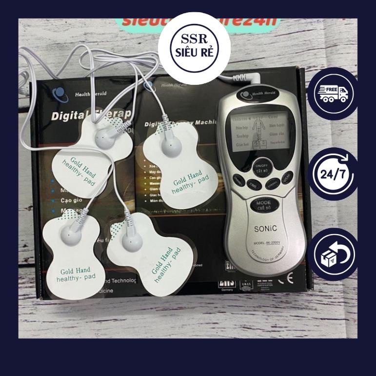 Máy massage trị liệu xung điện 4 miếng dán trị nhức mỏi cơ thể