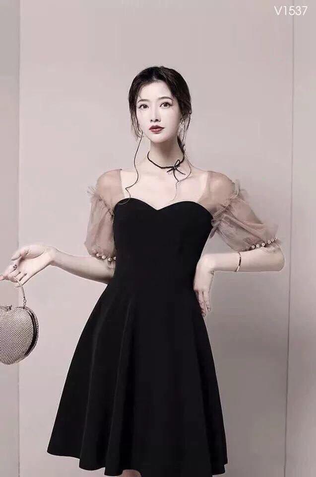 Đầm Xòe Cup Ngực Phối Lưới Dễ Thương