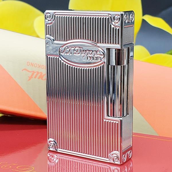 { HOT } Hộp Quẹt Bật Lửa Dupont Kẻ Dọc 4 Mặt D145 Dùng Gas Đá Cao Cấp