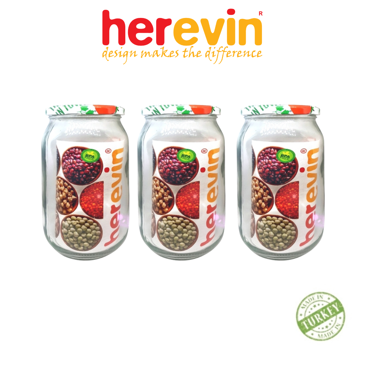Hũ Thủy Tinh Thổ Herevin Nắp Thiếc