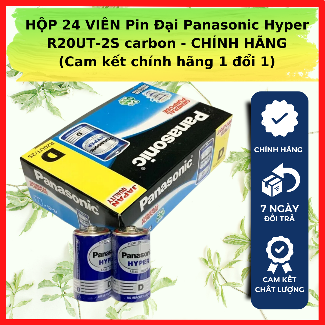 Hộp 24 viên pin đại panasonic hyper r20ut-2s carbon - chính hãng