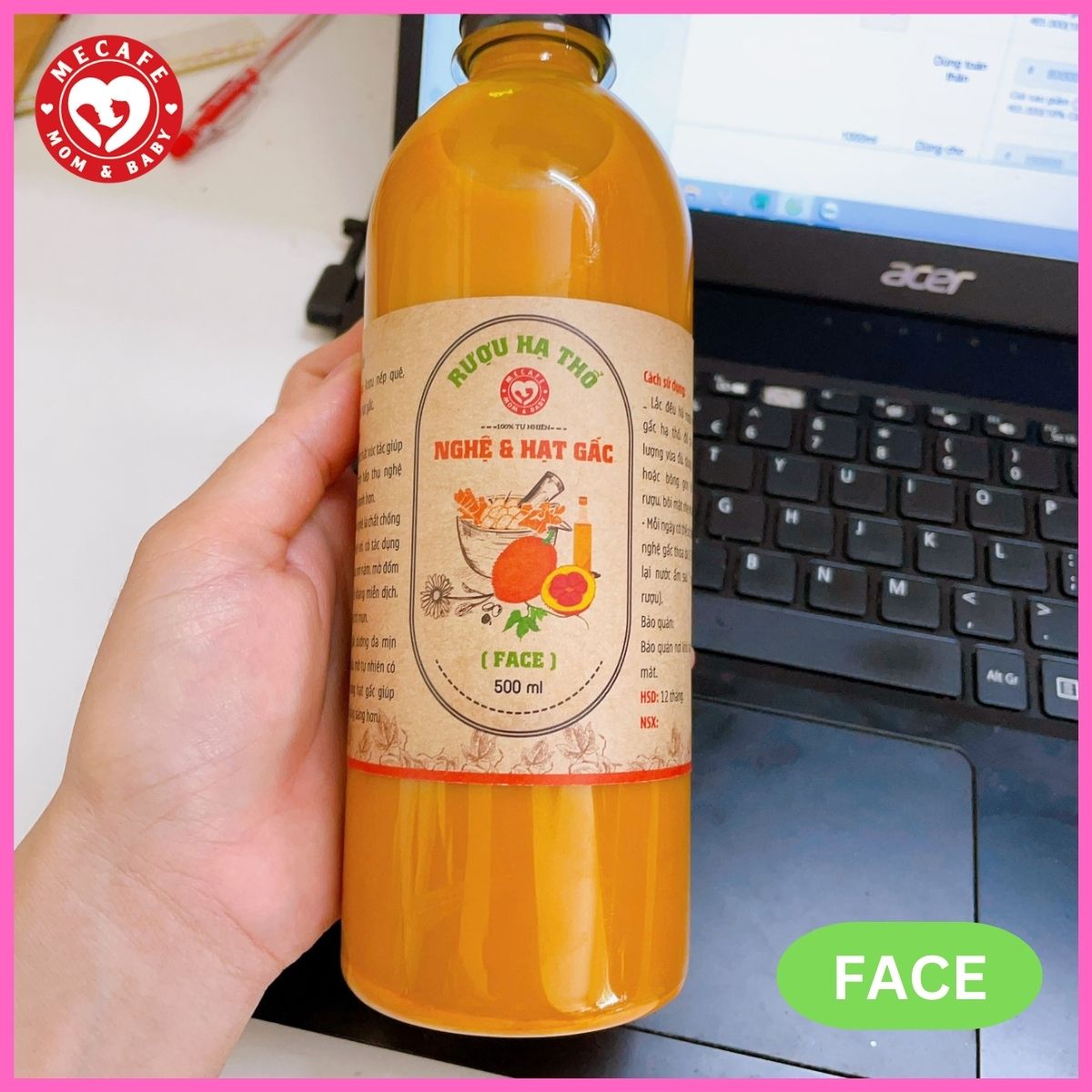 Cốt nghệ hạt gấc hạ thổ (dùng cho mặt)