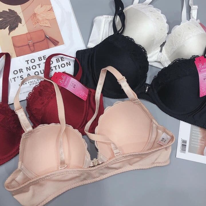 Đủ size 34 đến 40 - Áo ngực nữ mút mỏng cài trước có gọng nâng ngực trơn phối ren nâng ngực co dãn bút đúc mềm mại - áo lót nâng ngực chống sệ - TinTin888