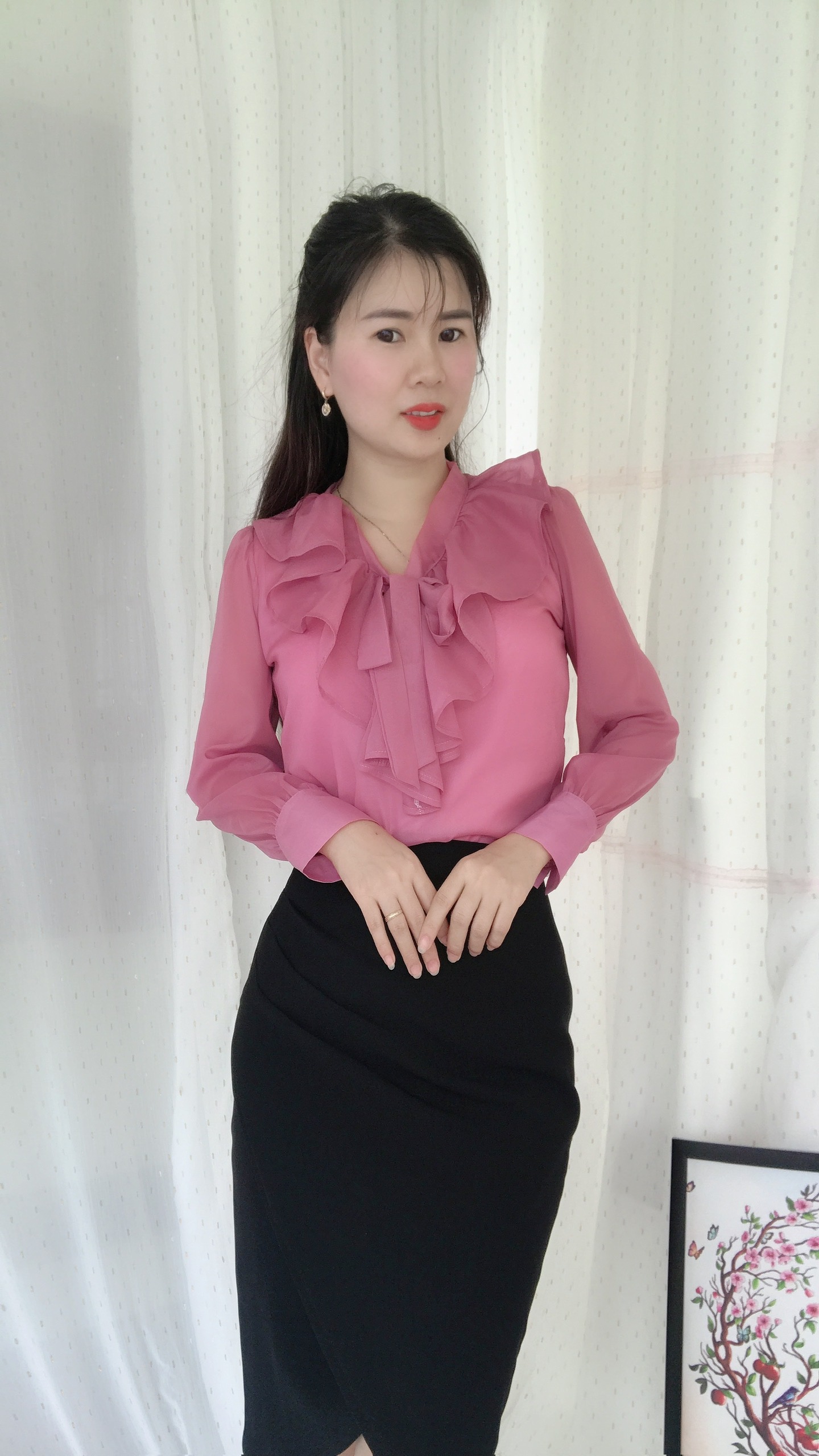 AT1- ÁO KIỂU NỮ CÔNG SỞ BÈO CỘT NƠ