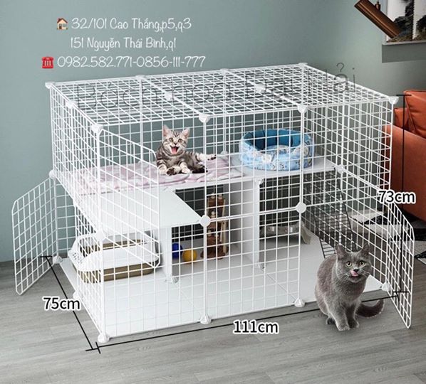 CHUỒNG MÈO LẮP GHÉP ĐA NĂNG 73x111x75