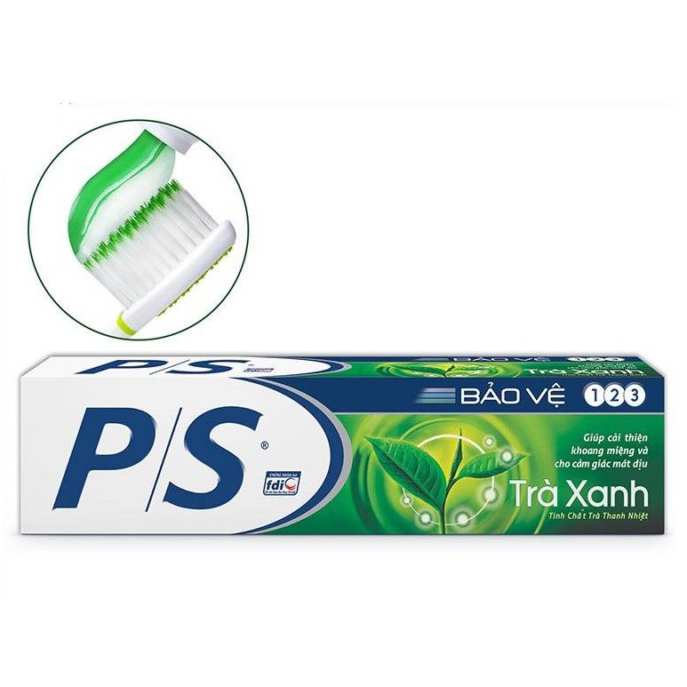 [HCM]Combo 4 Kem Đánh Răng P/S Bảo Vệ 123 Trà Xanh 180G