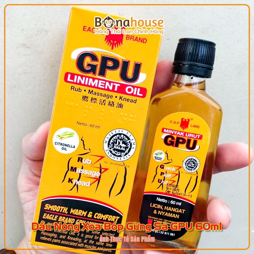 Cpmbo 12 chai Dầu Nóng gừng GPU Eagle Brand Con Ó