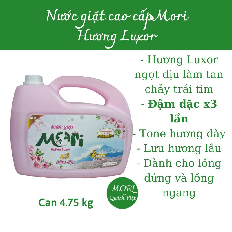 Nước giặt MORI hương comf/enchen/ lovely, can 5L