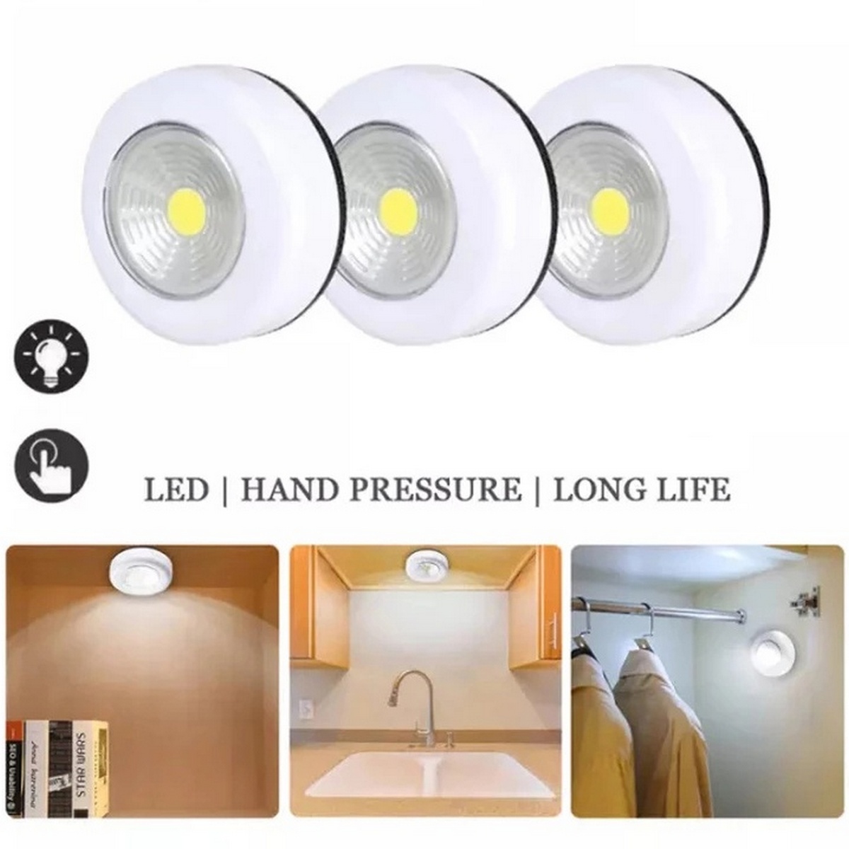 Đèn led không dây dán tường dùng pin siêu sáng