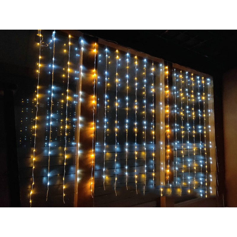 Đèn LED thác nước thả mành trang Trí 10 Sợi 2m Đủ Màu