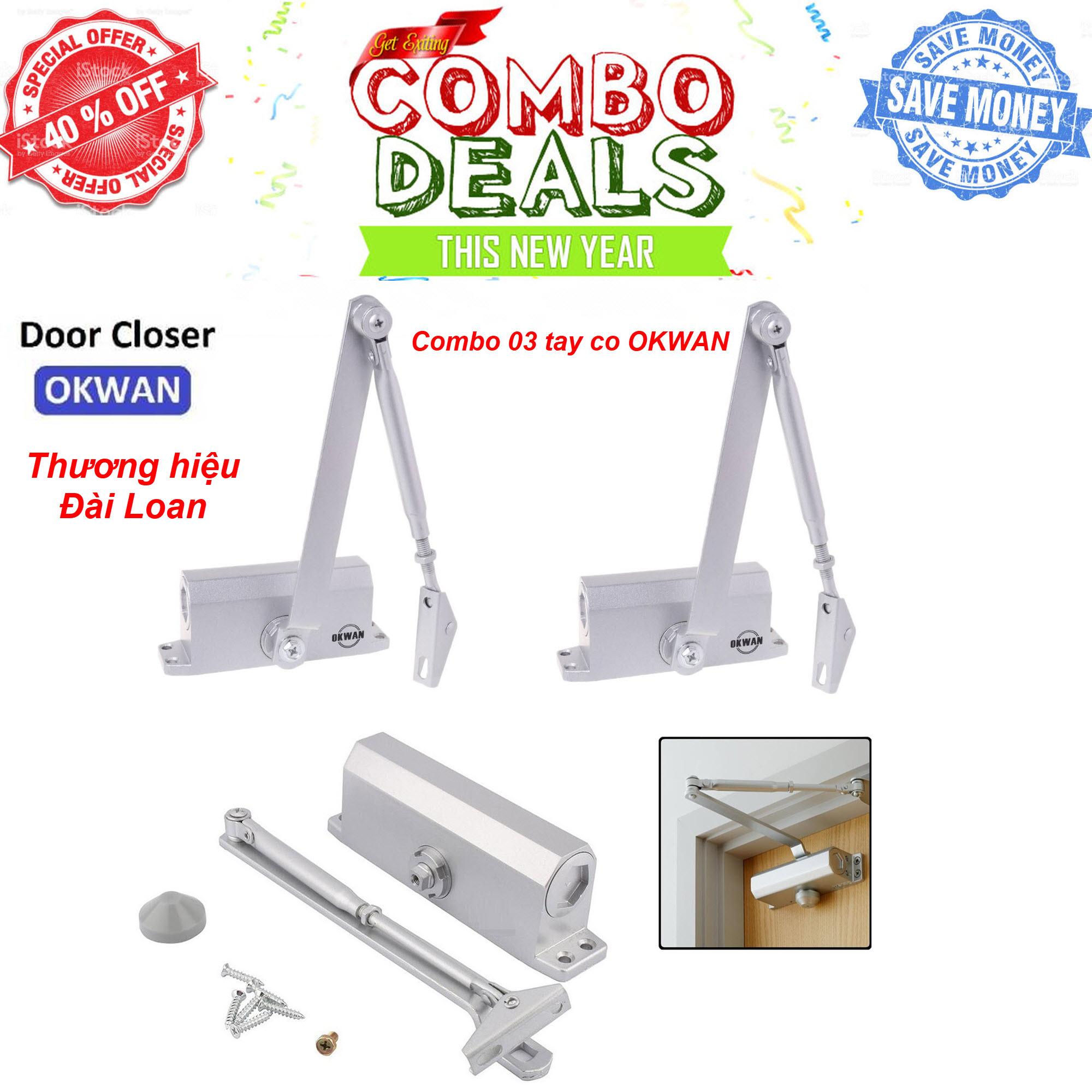 Tiết kiệm 40% - combo 03 tay đẩy hơi - tay co thủy lực cửa okwan loại 45 - 70 kg
