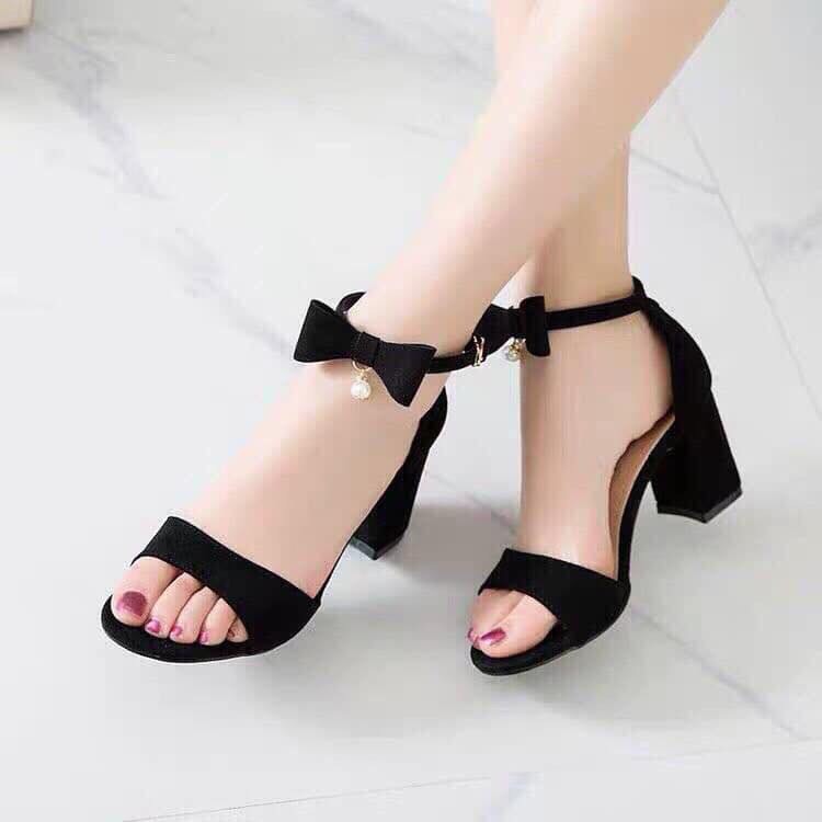 Giày cao gót 7 phân vòng cổ nơ châu LT (SDVV001)