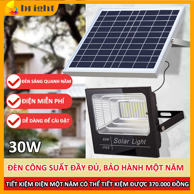 Đèn LED năng lượng mặt trời 30W 60W Ánh sáng trắng Có điều khiển từ xa tiện lợi và thông minh Thân Vỏ Nhôm Tiêu chuẩn chống nước và chống bụi IP67
