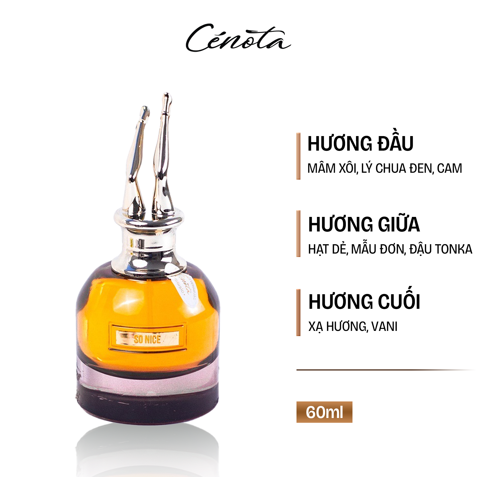 Nước Hoa Nữ Cenota So Nice 60ml, Quyến rũ, Gợi cảm, Khiêu khích