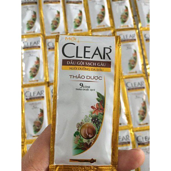 Combo 4 dây dầu gội thảo dược clear 6g x 12 gói