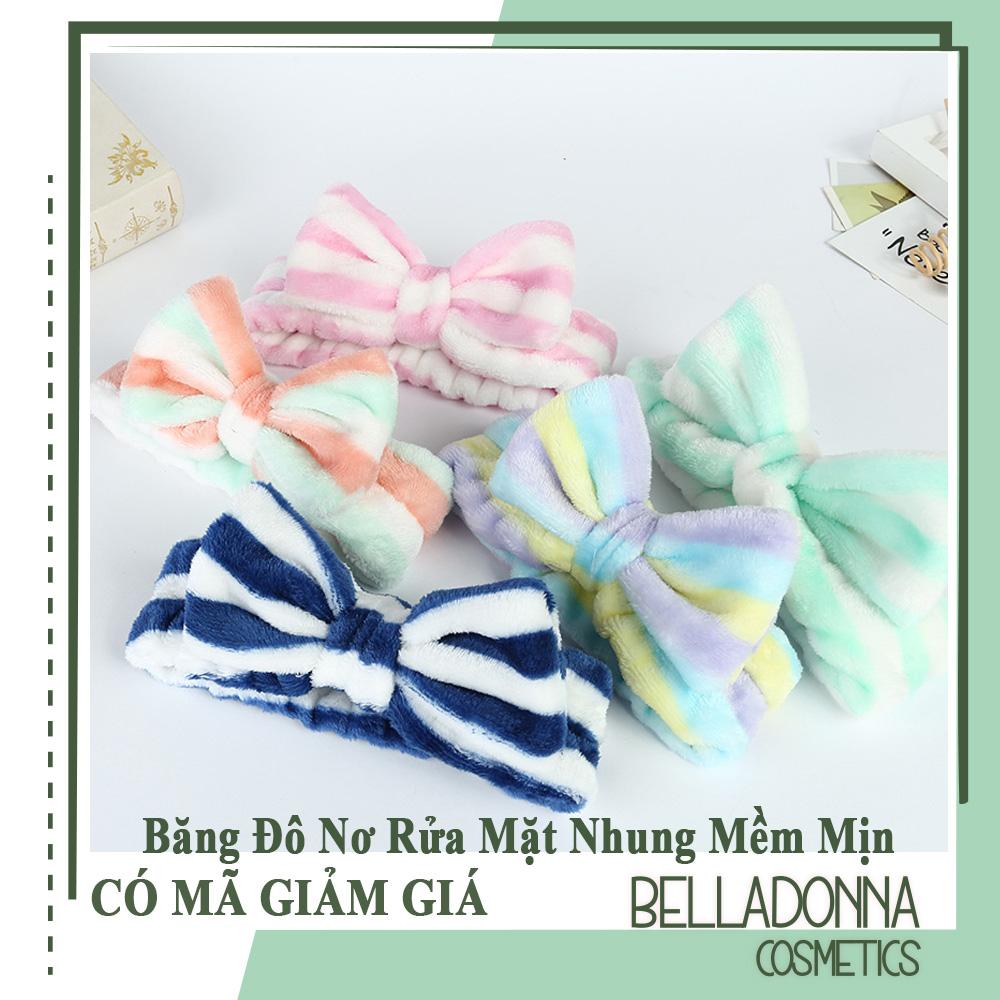 [HCM][Giao Màu Ngẫu Nhiên] Băng Đô Nơ Rửa Mặt Nhung Mềm Mịn Vợt Tóc Thời Trang BellaDonna