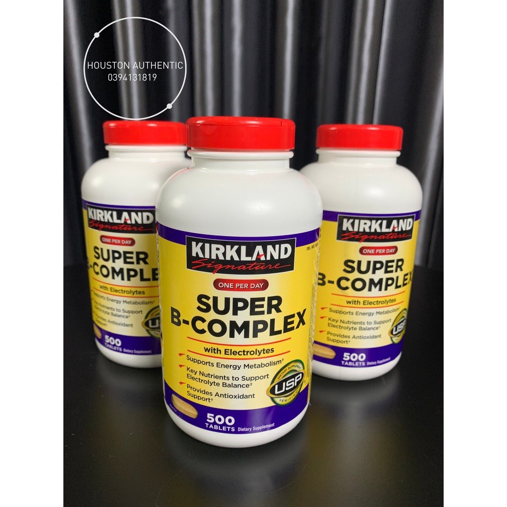 [ ĐỦ BILL STORE + AIR] Viên uống Vitamin B Tổng Hợp Super B - Complex Kirkland 500 Viên _ Live mua hàng tại Mỹ