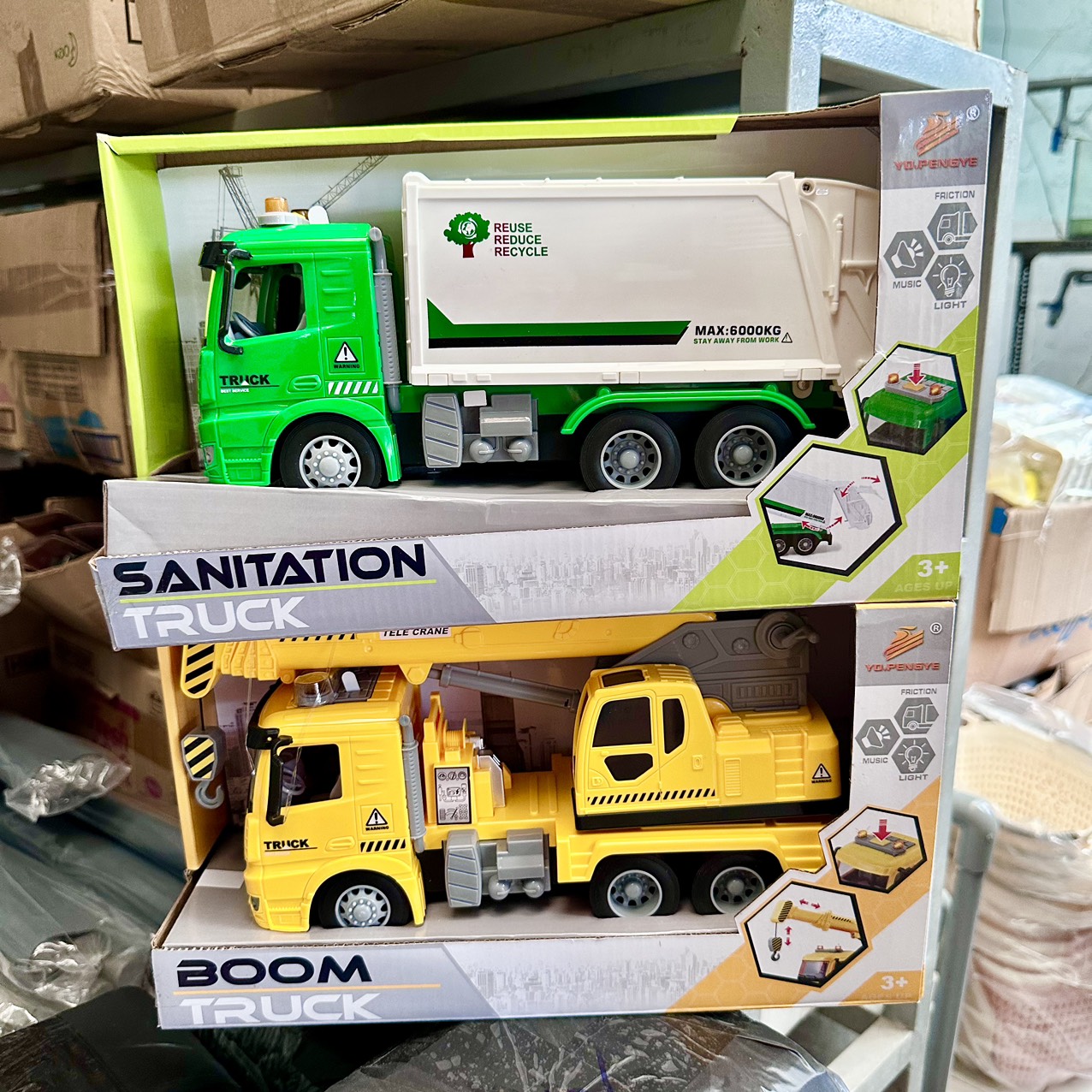 Xe đồ chơi chuyên dụng dùng pin (Xe Cần cẩu - Xe chở rác)
