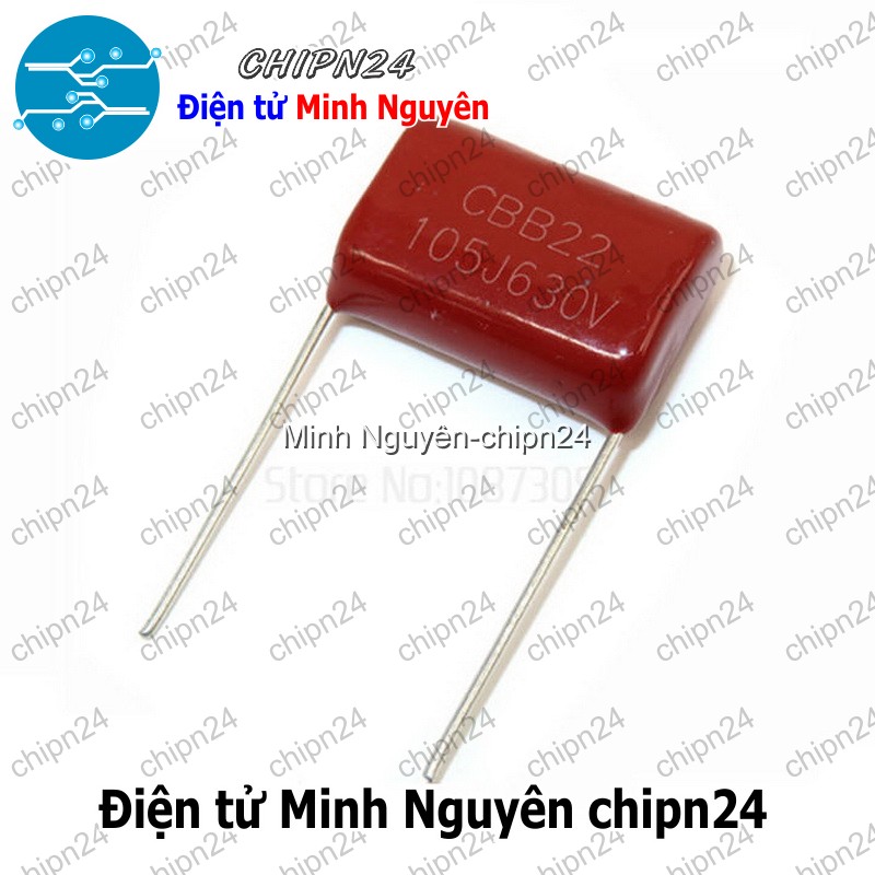 [3 con] (F233) Tụ CBB 630V 105J P=20mm (105 1uF) - HH004175