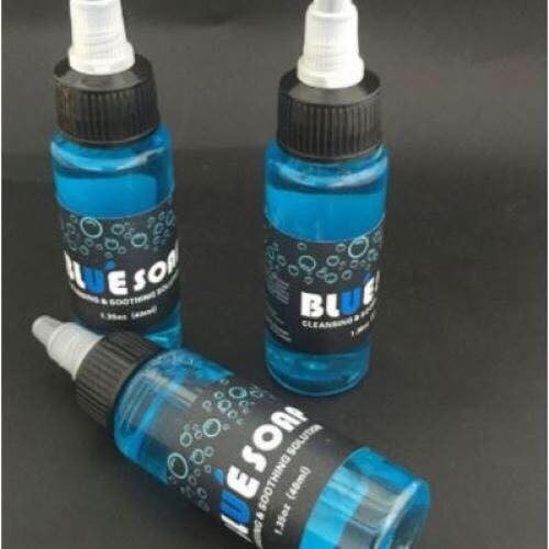 Dung dịch lau mực xăm bluesoap, chai 40ml (tặng kèm chai tạo bọt)