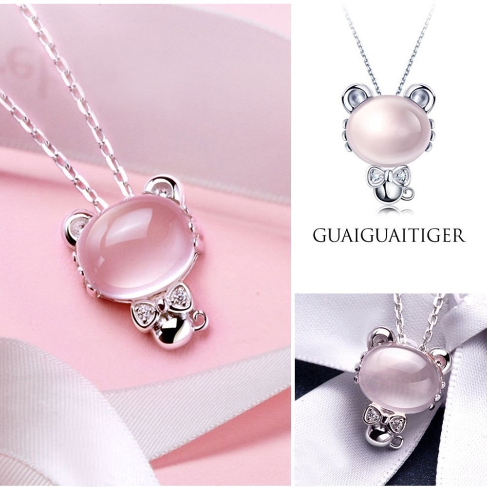 Dây Chuyền 12 cung con giáp đính đá Opal hồng